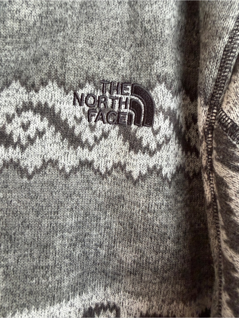The North Face Gordon Lyons 1/4 Zip Fleece Pullover Mens XXL Gray Aztec Tribal - Picture 2 of 5